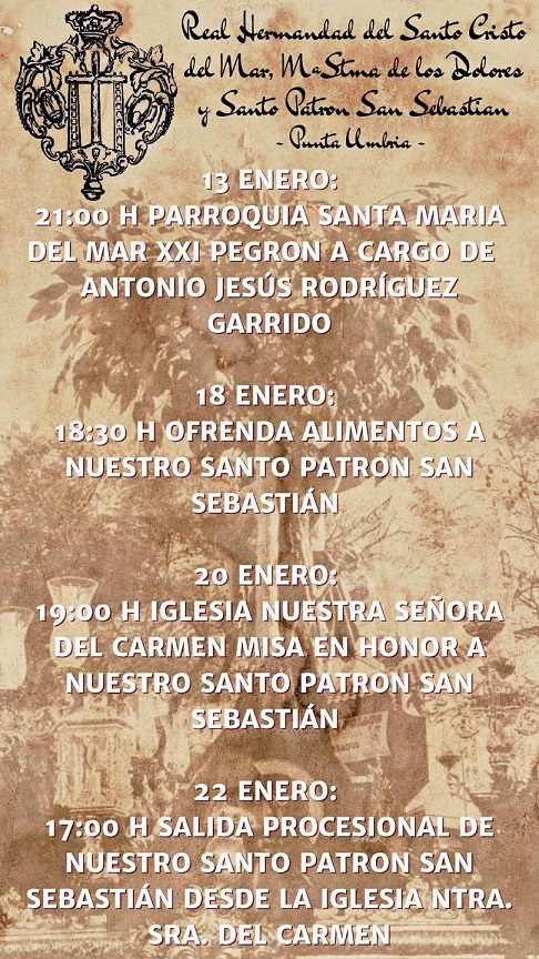Las fiestas patronales de San Sebastián de Punta Umbría comienzan este viernes con el pregón de Antonio Jesús Rodríguez Garrido